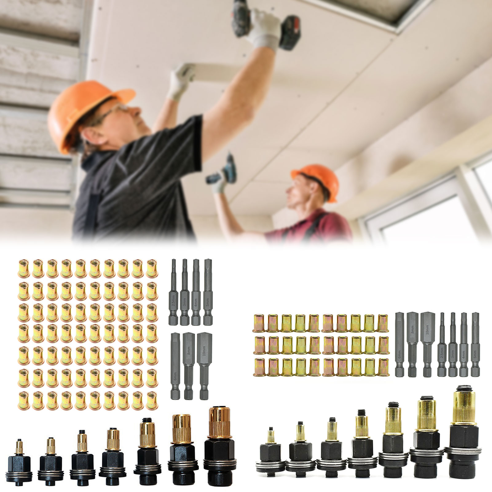 Press-In Nuts Kit,7 Rivets Nut - огляд і ціна Home Improvement Show