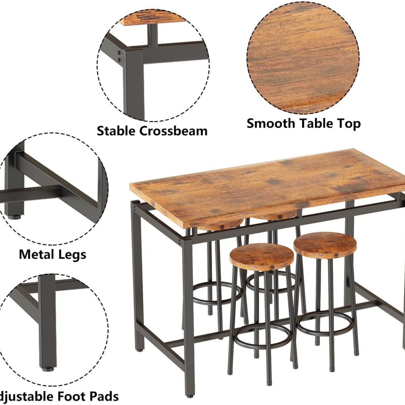Dining table and chairs five-p - огляд і ціна Home Improvement Kitchen Set